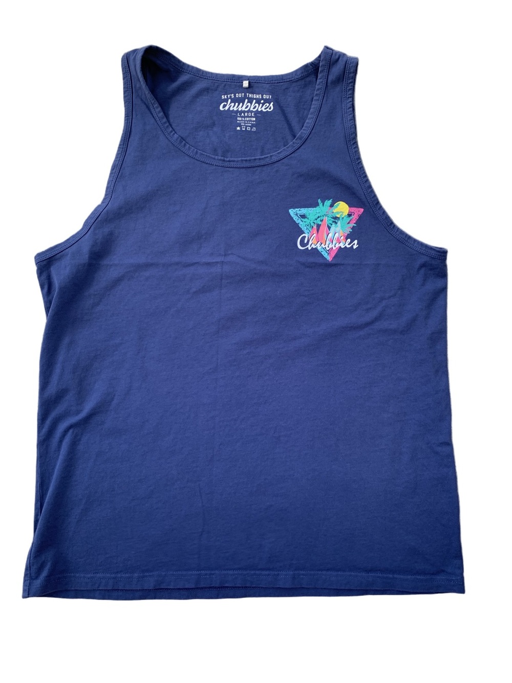 Chubbies Men’s Size Large The Weekend Has Arrived Sailboat Retro Neon Tank Top